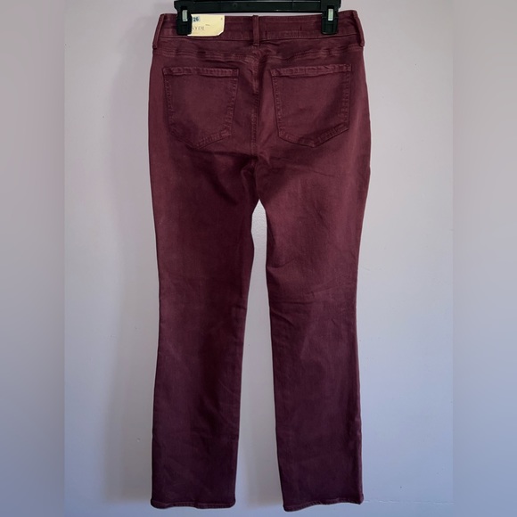 NYDJ  Marilyn Straight Lift Tuck Jeans Deep Merlot Burgundy Size 6 NWT $119 MSRP - Picture 6 of 6